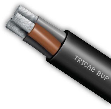 Cutaway view of a TriCAB BVP marine cable