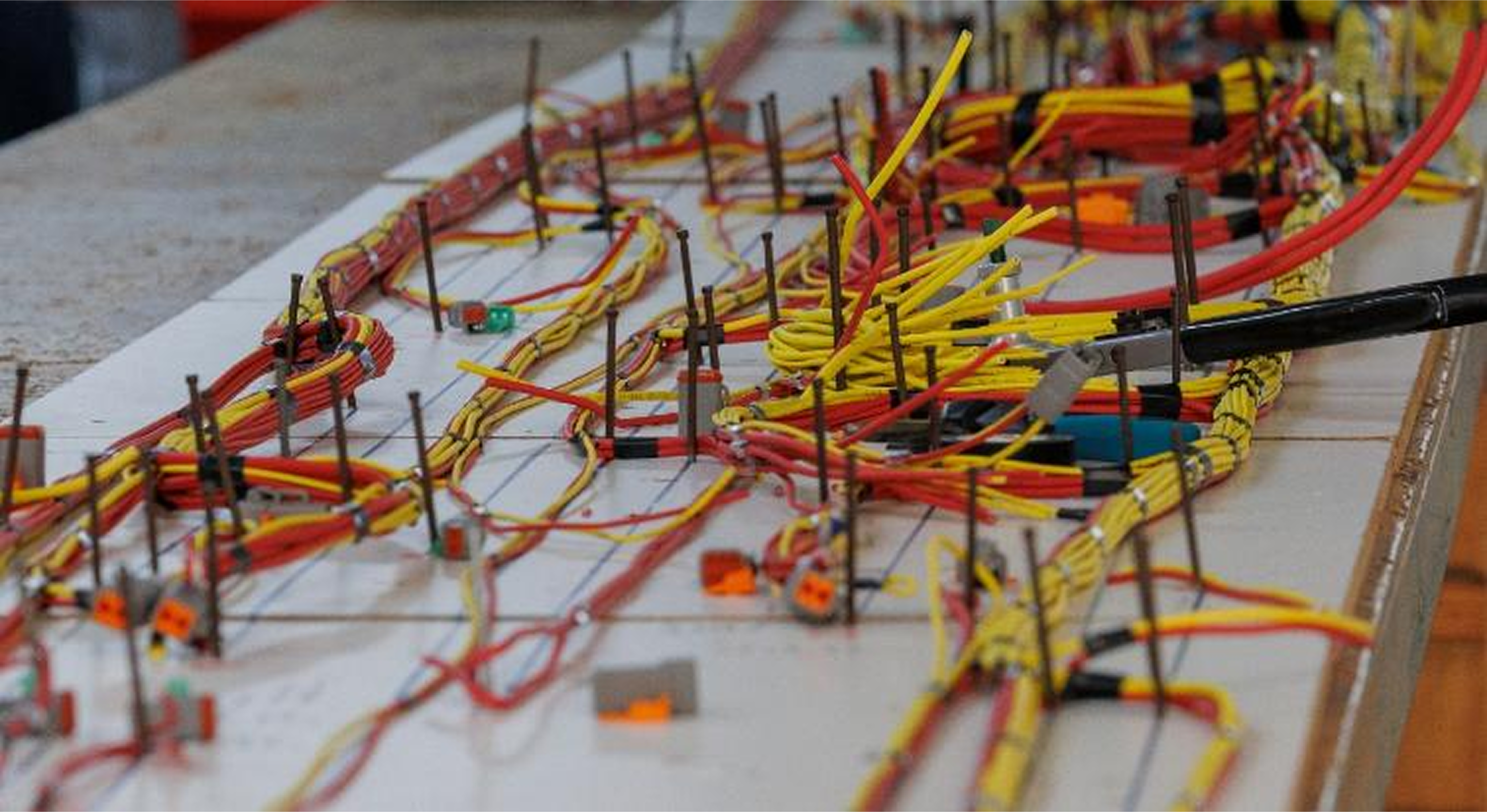 Wiring inside a marine switchboard